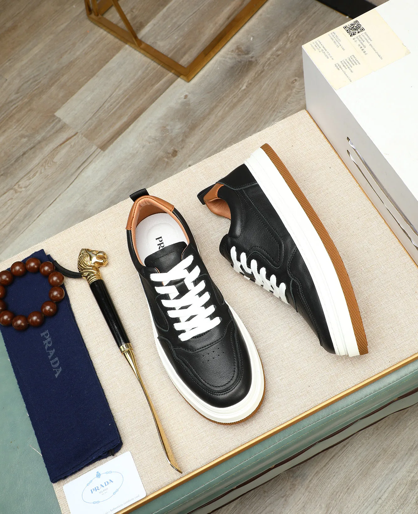 Men's men's shoes 💰460 high-end version. PRADA (Prada) men's casual style, compare the quality at the counter 🧚🏿♂️Imported cowhide fabric 🐎Water-dyed comfortable and soft cowhide lining for feet 🐂Genuine leather outsole with label 🎉 Size 38-44. Can be customized for 45💥🏆